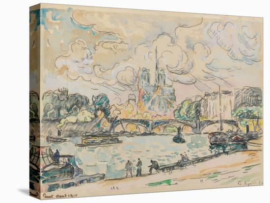 Quai D'austerlitz, 1910 (Gouache, Watercolour and Black Crayon on Paper)-Paul Signac-Premier Image Canvas