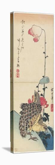 Quail and Poppies, 1830-1858-Utagawa Hiroshige-Premier Image Canvas