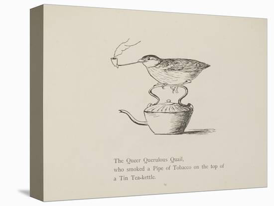 Quail Perched On Teapot, Smoking a Pipe From a Collection Of Poems and Songs by Edward Lear-Edward Lear-Premier Image Canvas