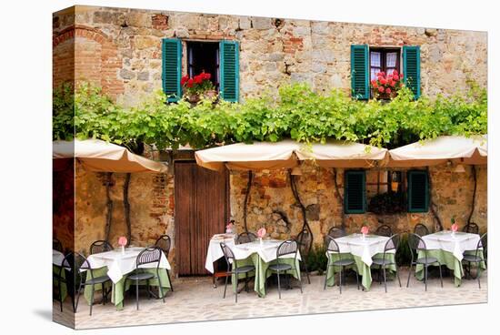 Quaint Cafe in Tuscany Italy-null-Stretched Canvas