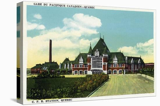 Quebec, Canada - Canadian Pacific Railroad Station Exterior-Lantern Press-Stretched Canvas