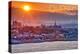 Quebec, Canada - Sunset over City-Lantern Press-Stretched Canvas