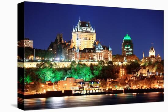 Quebec City Skyline at Dusk over River Viewed from Levis.-Songquan Deng-Premier Image Canvas