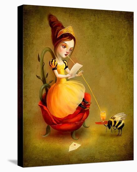 Queen Bee Reads a Love Letter-Meluseena-Stretched Canvas