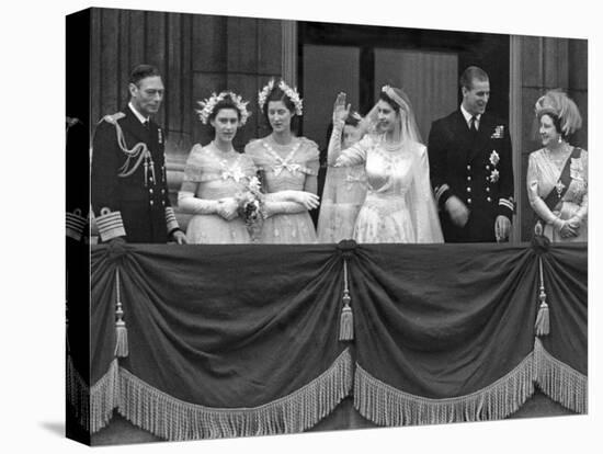 Queen Elizabeth II Wedding, family group on balcony-Associated Newspapers-Stretched Canvas