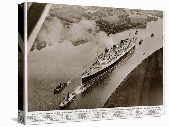 Queen Mary' Ocean Liner, Down the River Clyde-null-Stretched Canvas