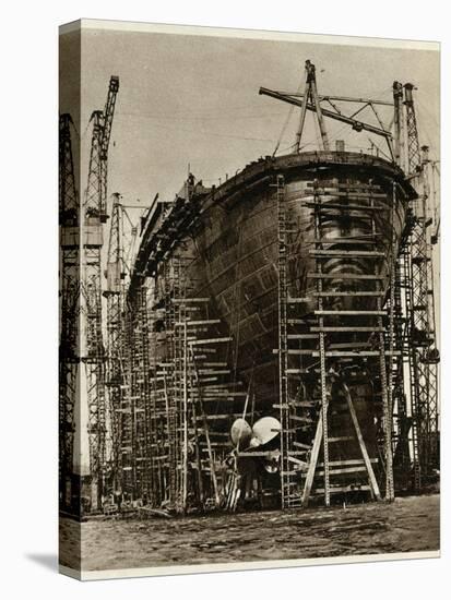 Queen Mary Ocean Liner, in Construction-null-Premier Image Canvas
