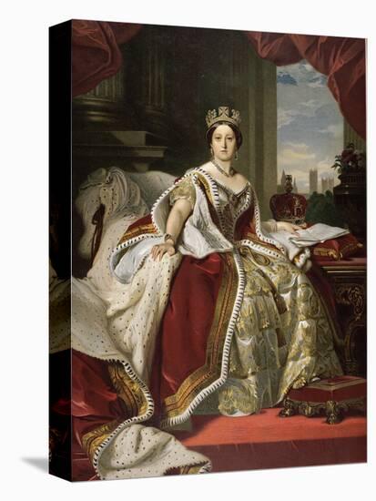 Queen Victoria of England in Her Coronation Robes-Franz Xaver Winterhalter-Premier Image Canvas