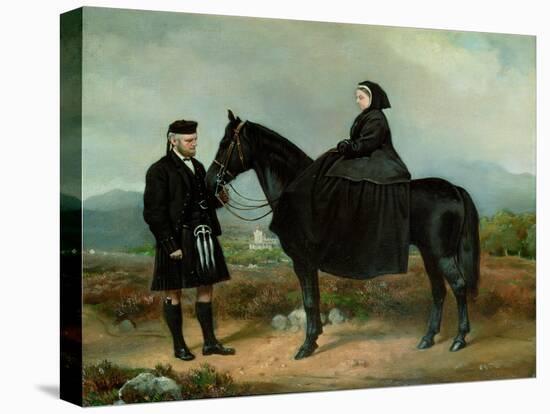 Queen Victoria on Horseback with John Brown (Oil on Canvas)-Charles Burton Barber-Premier Image Canvas