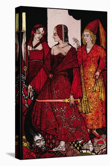 "Queens Who Cut the Hogs of Glanna..." Illustration by Harry Clarke from 'Queens' by J.M. Synge-Harry Clarke-Premier Image Canvas