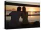 Queensland, Fraser Island, A Couple with Video Camera in Hand Watch Sunset from a Pier, Australia-Andrew Watson-Premier Image Canvas