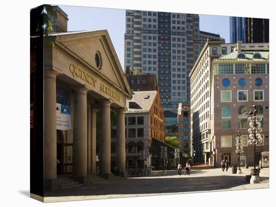 Quincy Market by Faneuil Hall, Boston, Massachusetts, USA-Amanda Hall-Premier Image Canvas