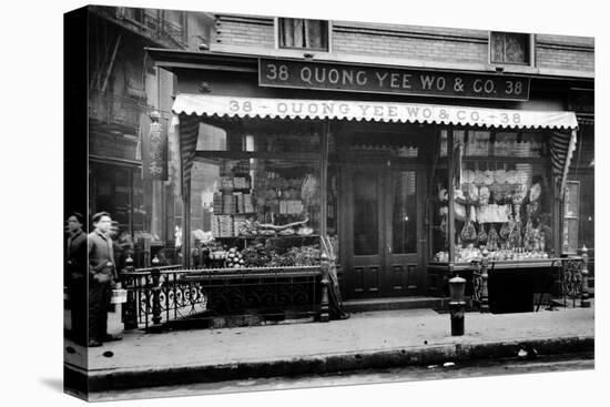 Quong Yee Wo & Co. Storefront in Chinatown NYC Photo - New York, NY-Lantern Press-Stretched Canvas
