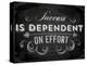 Quote Typographical Background, Vector Design. Success is Dependent on Effort. Chalkboard Style.-Ozerina Anna-Stretched Canvas