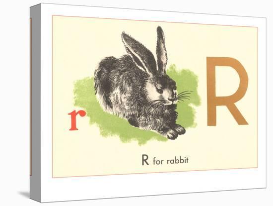 R is for Rabbit-null-Stretched Canvas