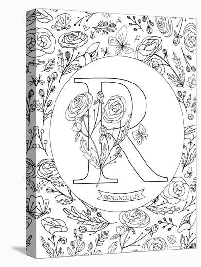 R is for Ranunculus-Heather Rosas-Stretched Canvas