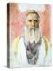 Rabbi in White Frock-Isidor Kaufmann-Stretched Canvas