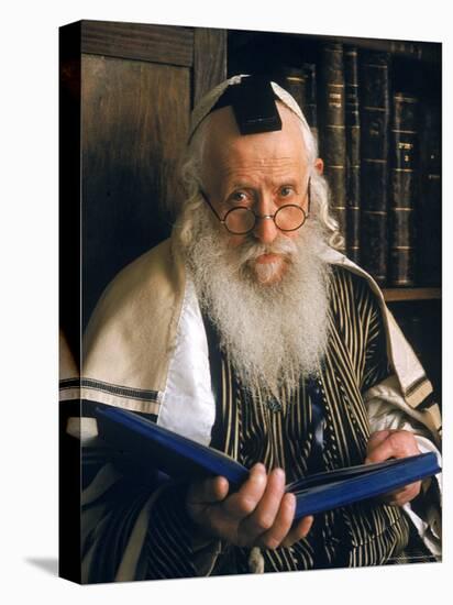 Rabbi Joshua Heshil Holtovski, Leader of the Karlin Chassidic Sect, Praying in Mea Sherin Temple-Alfred Eisenstaedt-Premier Image Canvas