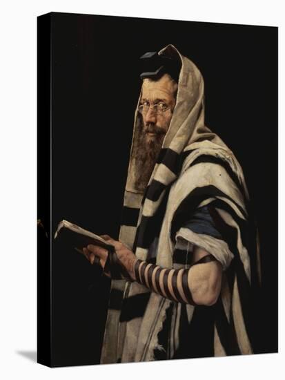 Rabbi with Tefillin-Jan Styka-Premier Image Canvas