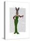 Rabbit Green Dress-Fab Funky-Stretched Canvas