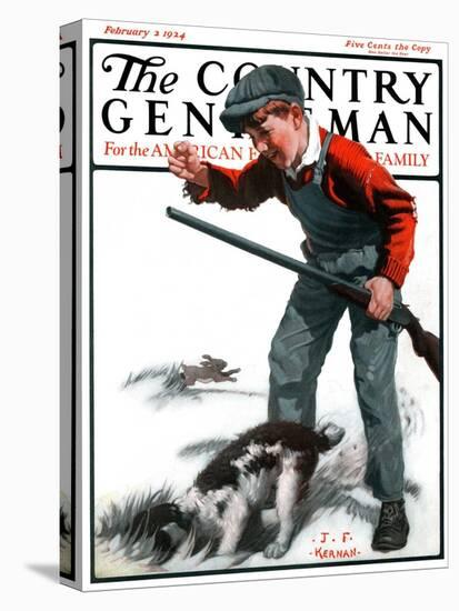 "Rabbit Hunting," Country Gentleman Cover, February 2, 1924-J.F. Kernan-Premier Image Canvas