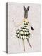 Rabbit in Black White Dress-Fab Funky-Stretched Canvas