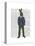 Rabbit in Blue Waistcoat-Fab Funky-Stretched Canvas