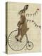 Rabbit on Penny Farthing-Fab Funky-Stretched Canvas