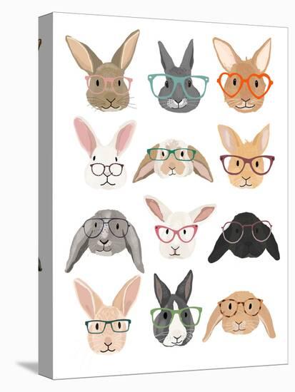 Rabbits in Glasses-Hanna Melin-Stretched Canvas