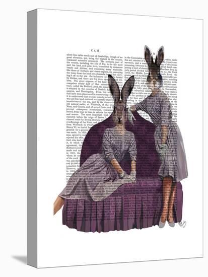 Rabbits in Purple-Fab Funky-Stretched Canvas