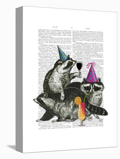 Raccoon Party-Fab Funky-Stretched Canvas
