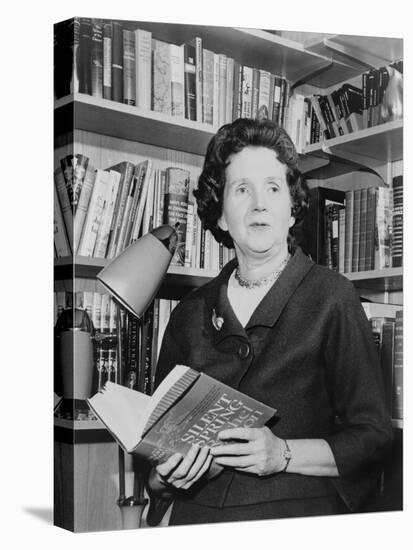 Rachel Carson, Biologist and Writer, Holding Her Ground Breaking Book, the Silent Spring, 1963-null-Stretched Canvas