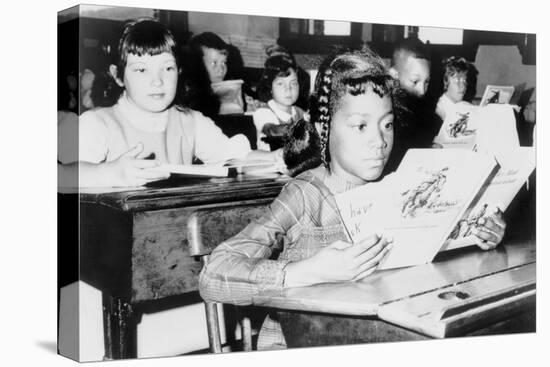 Racial Integration in Boston with Roxbury Girl in Near by Jamaica Plain School, 1965-null-Stretched Canvas