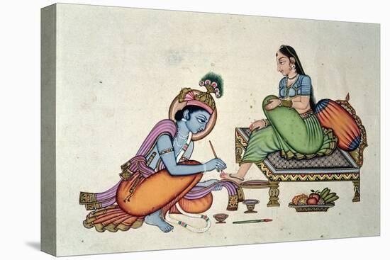 Radha and Krishna-Indian School-Premier Image Canvas