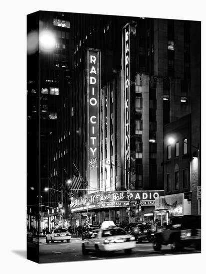 Radio City Music Hall and Yellow Cab by Night, Manhattan, Times Square, NYC, USA-Philippe Hugonnard-Premier Image Canvas