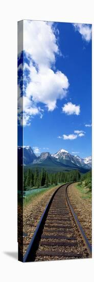 Rail Road Tracks Banff National Park Alberta Canada-null-Stretched Canvas