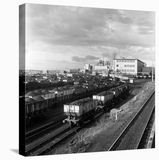 Rail Trucks Loaded with Coal Leaving Lynemouth Colliery, Northumberland, 1963-Michael Walters-Premier Image Canvas