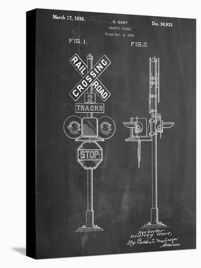 Railroad Crossing Signal Patent-null-Stretched Canvas