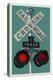 Railroad Crossing-Lantern Press-Stretched Canvas