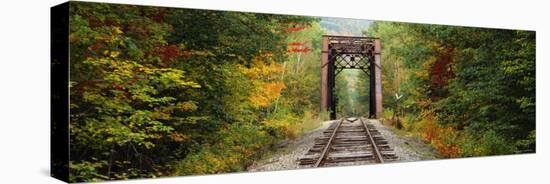 Railroad Track Passing Through a Forest, White Mountain National Forest, New Hampshire, USA-null-Premier Image Canvas