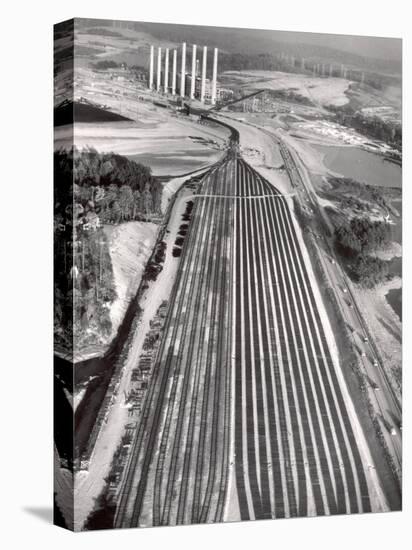 Railroad Tracks Leading to World's Biggest Coal-Fueled Generating Plant, under Construction by TVA-Margaret Bourke-White-Premier Image Canvas