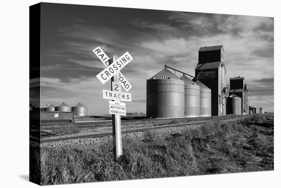 Railroad with Large Grain Stores-Rip Smith-Premier Image Canvas