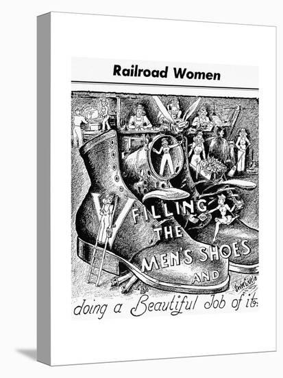 Railroad Women, Filling the Men's Shoes and Doing a Beautiful Job-Steve Little-Premier Image Canvas