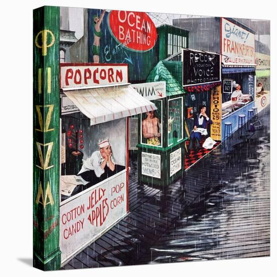 "Rain on the Boardwalk", July 2, 1955-George Hughes-Premier Image Canvas