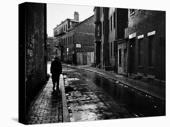 Rain Slicked Street Scene in Poor Section of City in Eastern US-Walker Evans-Premier Image Canvas