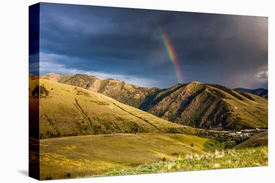 Rainbow at Sunset over Hellgate Canyon in Missoula, Montana-James White-Premier Image Canvas