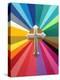 Rainbow Cross-Abstract Graffiti-Premier Image Canvas