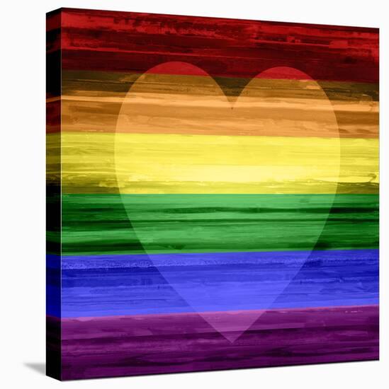 Rainbow Heart-Maggie Olsen-Stretched Canvas