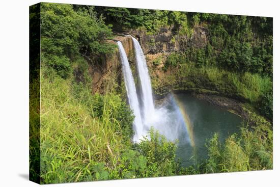 Rainbow in Wailua Falls, Kauai. Hawaii, Usa-Tom Norring-Premier Image Canvas