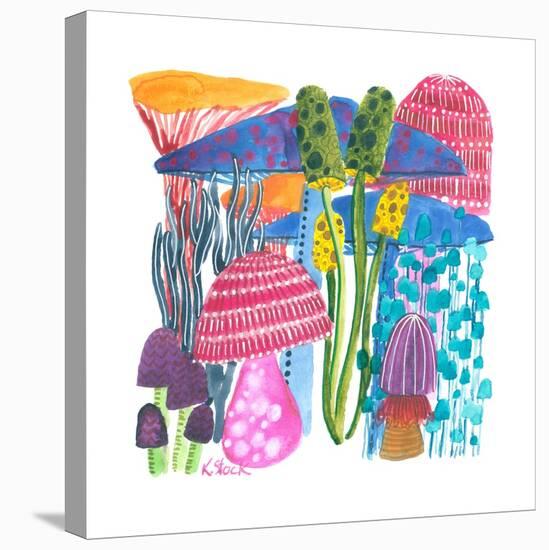 Rainbow Mushrooms-Kerstin Stock-Stretched Canvas